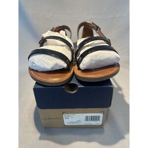 G.H. Bass Jane Sandals Black  Women Size 10‎ Patent Strap Flat